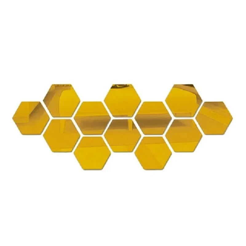 Hexagon Mirror Wall Stickers