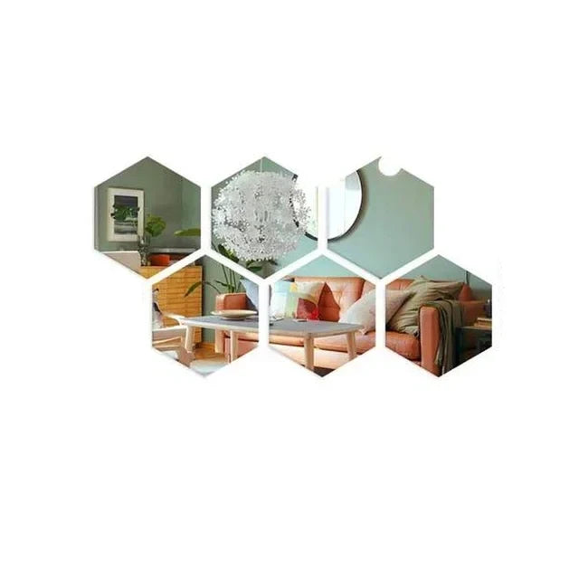 Hexagon Mirror Wall Stickers