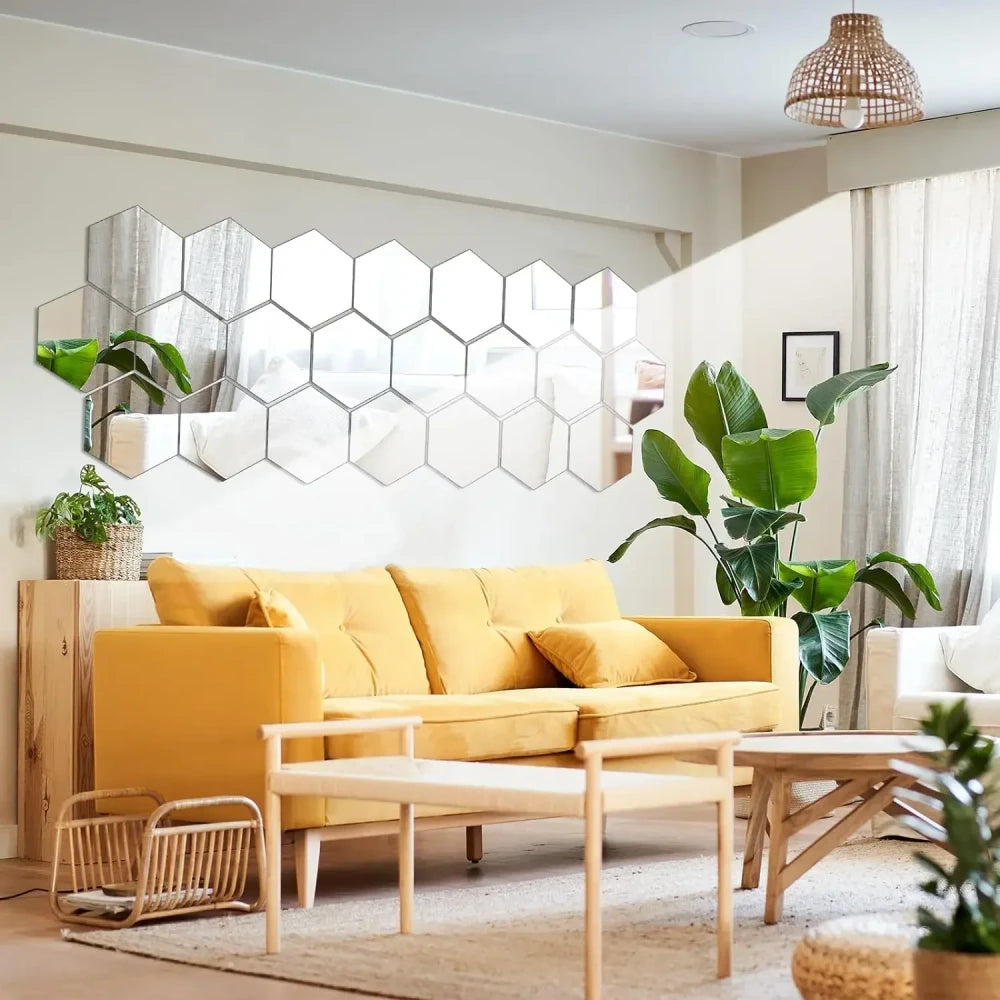 Hexagon Mirror Wall Stickers