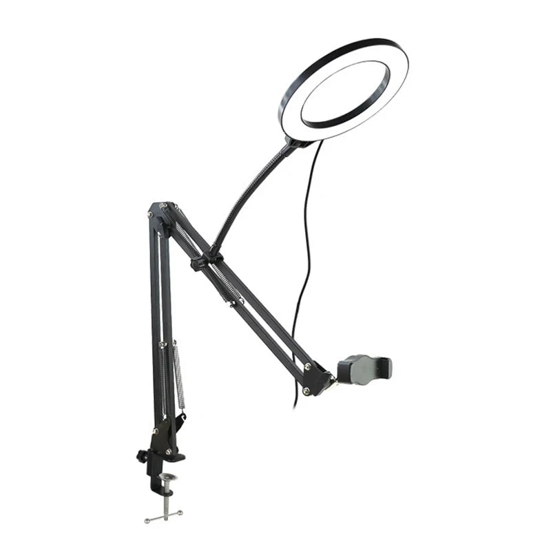 Overhead Phone Tripod with Ring Light